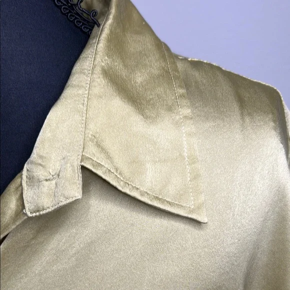 Evan Picone SILK light olive green long sleeve Blouse - Picture 11 of 11